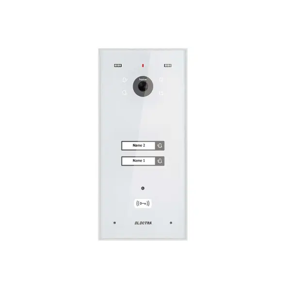Videointerfon exterior Electra VPH.02F03.ELWTL, 2 familii, montaj aparent, alb