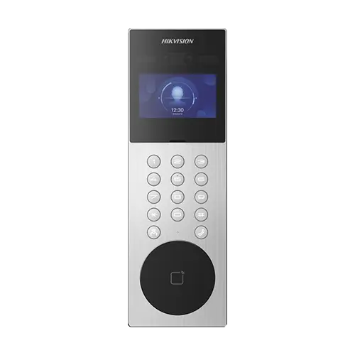 Videointerfon TCP/IP, 4.3 touch screen, 2x 2MP, Recunoastere faciala, Card, Alarma - HIKVISION DS-KD9203-ME6