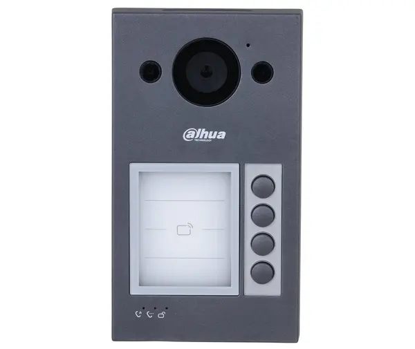 Videointerfon wireless IP, Wi-Fi Dahua VTO3311Q-WP, pana la 4 familii, camera 2MP, PoE, slot microSD, IP65, IK08