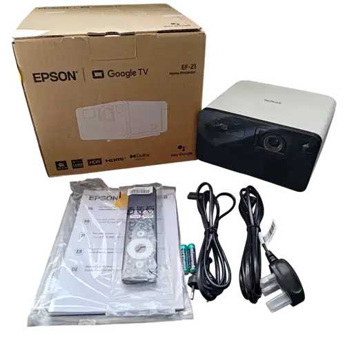 Videoproiector Epson EF-21W, Laser, 3LCD, Full HD, 1000 lumen, Mod Cinema, HDMI, USB, Google TV (Alb)