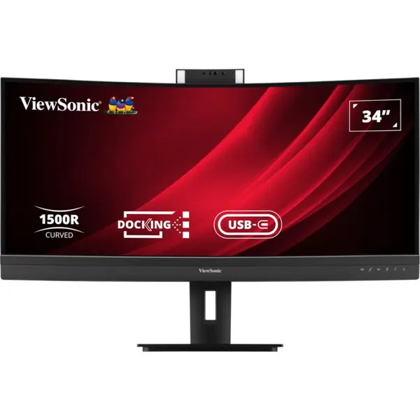 VIEWSONIC Monitor LED ViewSonic VG3457CV, Curbat, 34 inch, UWQHD VA, 5 ms, 100 Hz, Webcam, HDMI, DisplayPort, USB-C, Negru