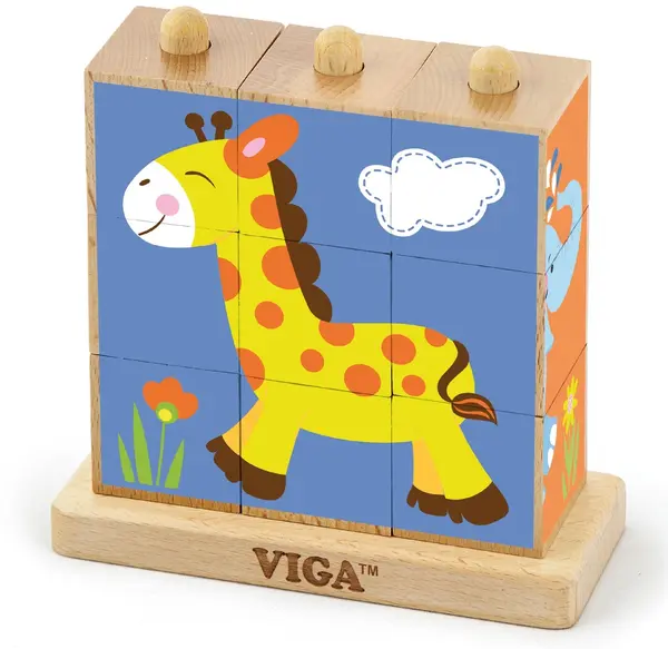 Viga Cuburi - Animale sălbatice, 9 bucăți