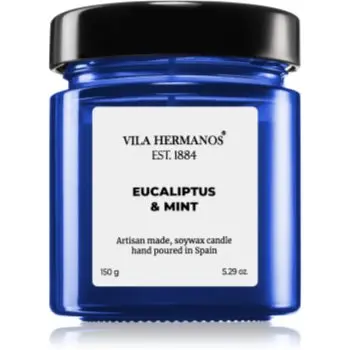 Vila Hermanos Apothecary Cobalt Blue Eucalyptus & Mint lumânare parfumată
