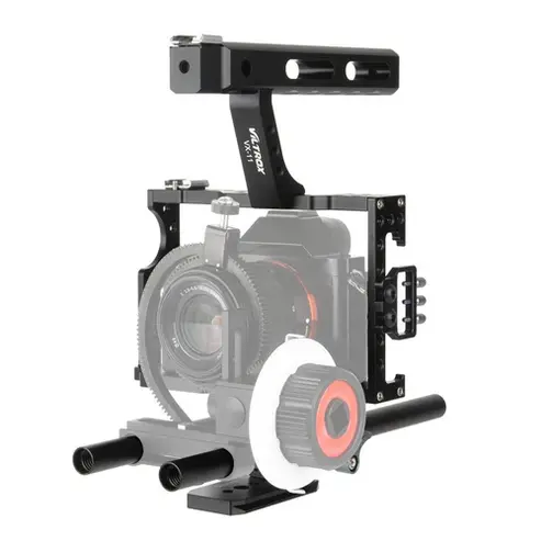 Viltrox VX-11 Cusca Video Stabilizator, Aliaj de Aluminiu, Pentru Panasonic si Sony, Tije 15mm 250mm, Montura Blitz Dubla