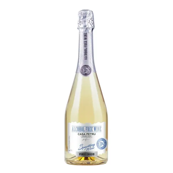 Vin spumant demisec alb, fara alcool, Pinot Grigio, 750ml, Casa Petru