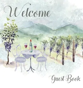 Vineyard themed Guest Book, vacation home, comments book, holiday home, visitor book to sign, Hardcover/Lulu and Bell