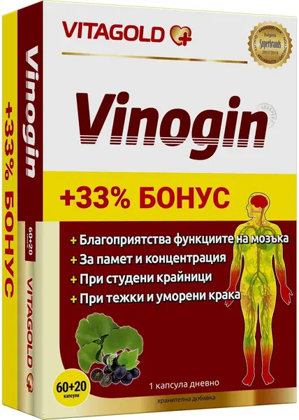 Vinogin, 60 + 20 capsule, Vitagold