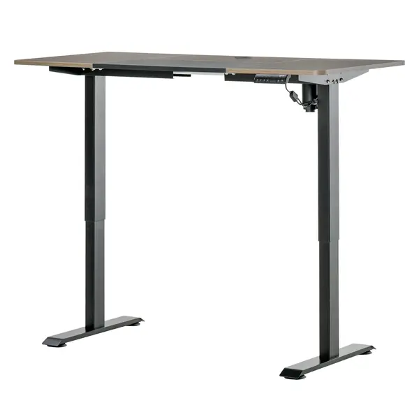 Vinsetto Birou Electric Reglabil pe 4 Înălțimi, Cadrul Negru cu Blat Teak, 140x70 cm, pentru Birou Acasă | Aosom Romania