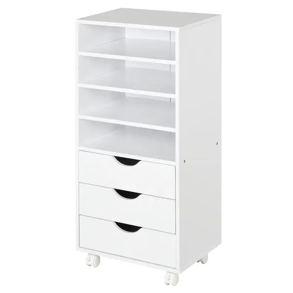Vinsetto Dulap cu sertare pentru Birou din Lemn alb 40 x 30 x 83cm | AOSOM.it | Aosom Romania