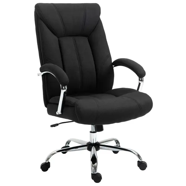 Vinsetto Fotoliu de birou, scaun de birou ergonomic, înălțime reglabilă, spătar înalt, funcție de înclinare, 65x78x118cm, negru | Aosom Romania