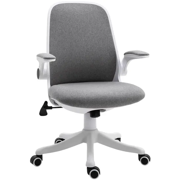 Vinsetto Fotoliu de birou Silla de Escritorio Basculante Altura Ajustable Reposabrazos Elevable 62,5x60x94-104 cm Gris | Aosom Romania