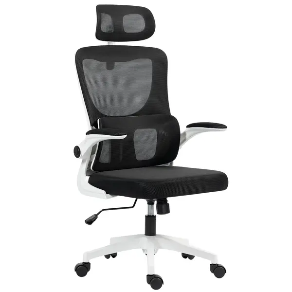 Vinsetto Scaun de Birou Ergonomic cu Tetieră Detașabilă Negru | Aosom Romania