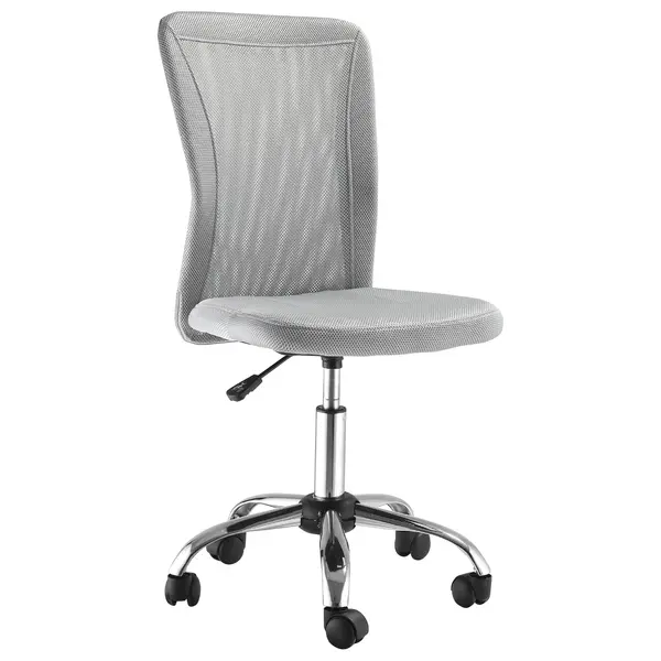 Vinsetto Scaun de Birou Ergonomic Fără Cotiere din Țesătură tip Plasă Gri | Aosom Romania