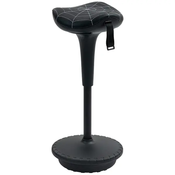 Vinsetto Taburet de birou cu funcție de rotație, taburet ergonomic, reglabil pe înălțime 65,5-83,5 cm, înclinat 120°, Negru | Aosom Romania
