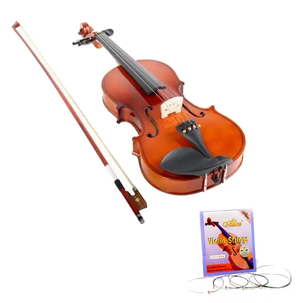 Vioara clasica din lemn 1 4 toc inclus + set corzi cadou