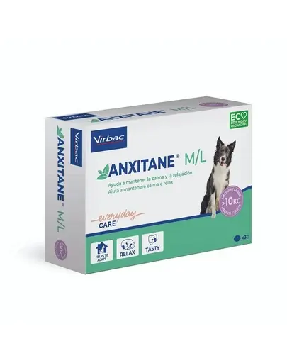 VIRBAC Anxitane M/L Supliment pentru ameliorarea stresului pentru caini si pisici de peste 10 kg, 30 tab.