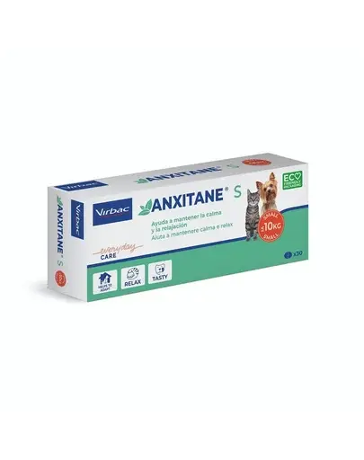 VIRBAC Anxitane S supliment pentru ameliorarea stresului pentru caini si pisici sub 10 kg, 30 tab.