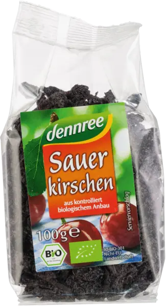 Visine bio uscate fara samburi, 100g, Dennree