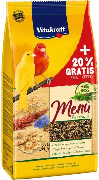VITAKRAFT Menu VITAL cu Ierburi, Hrană completă pentru Canari