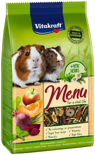 VITAKRAFT Menu VITAL cu Ierburi, Hrană pentru porcuşori de Guineea 400g