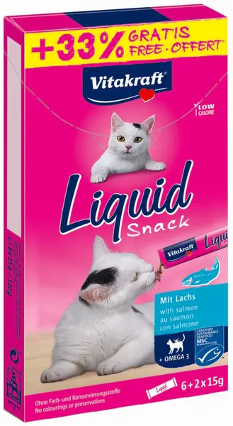 VITAKRAFT Snack lichid pentru pisici, cu Somon şi Omega 3