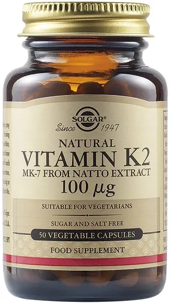 Vitamin К2, 100 mcg, 50 capsule vegetale, Solgar