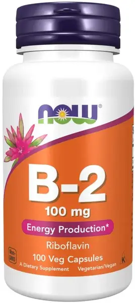Vitamin B-2, 100 mg, 100 capsule, Now