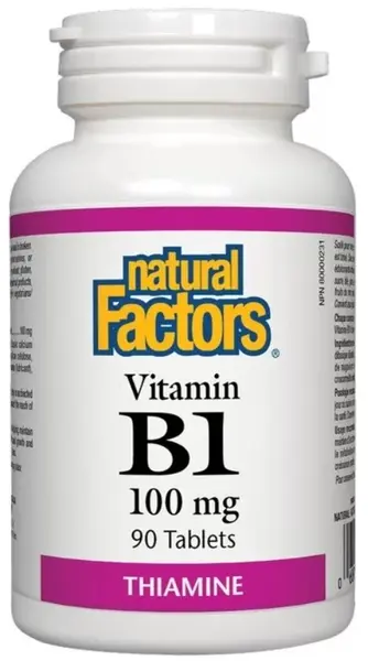 Vitamin B1, 100 mg, 90 tablete, Natural Factors