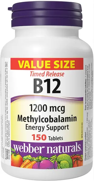 Vitamin B12, 1200 mcg, 150 tablete, Webber Naturals
