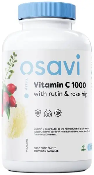 Vitamin C 1000 with Rutin & Rose Hip, 180 capsule, Osavi