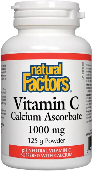 Vitamin C Calcium Ascorbate, 1000 mg, 125 g, Natural Factors