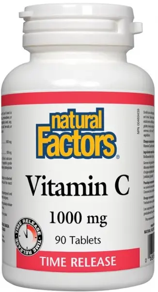 Vitamin C Time release, 1000 mg, 90 tablete, Natural Factors