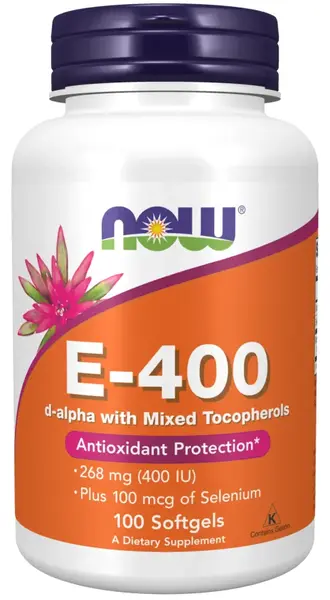 Vitamin E-400 + Selenium, 100 capsule, Now