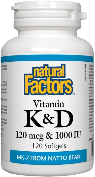 Vitamin K2 + Vitamin D3, 120 capsule, Natural Factors