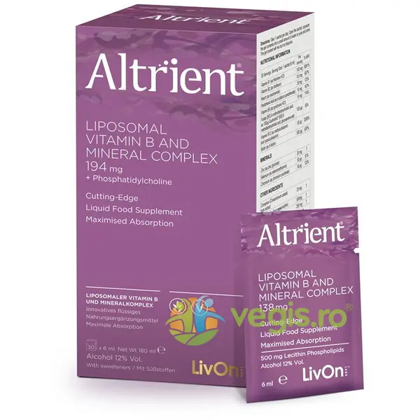 Vitamina B Lipozomala + Complex Mineral 30 pliculete Livon Labs,