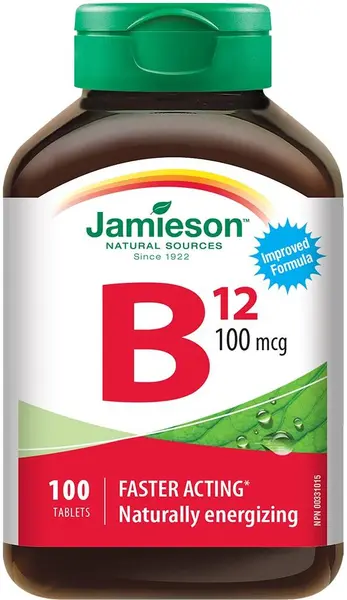 Vitamina B12, 100 mcg, 100 tablete, Jamieson