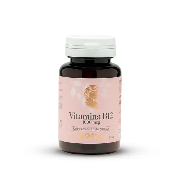 Vitamina B12 1000 mcg -- 60 tablete pentru susținerea sistemului nervos și echilibrului psihic, Kotys