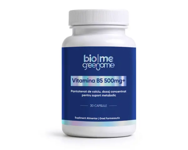 Vitamina B5 (pantotenat de calciu) 500mg+, 30 capsule - Default Title