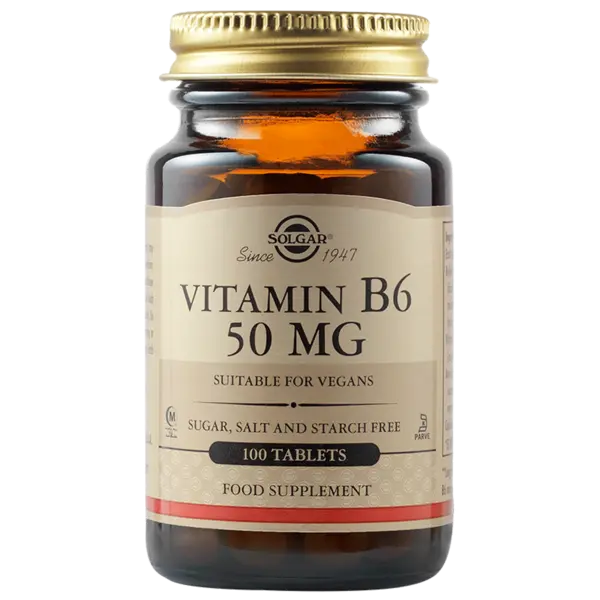Vitamina B6 50mg, 100 tablete, Solgar