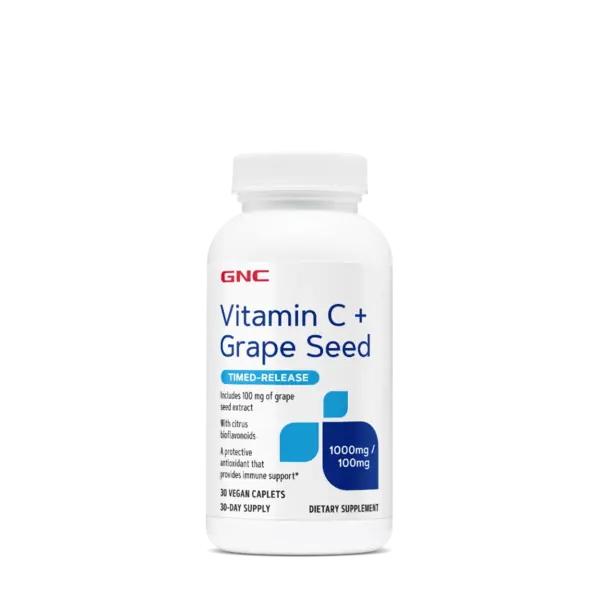 Vitamina C 1000mg cu Bioflavonoide si Extract din Seminte de Struguri cu Eliberare Prelungita, 30 tablete, GNC