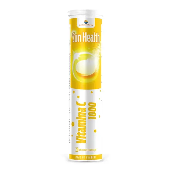 Vitamina C 1000mg Sun Health, 20 comprimate efervescente, Sun Wave Pharma