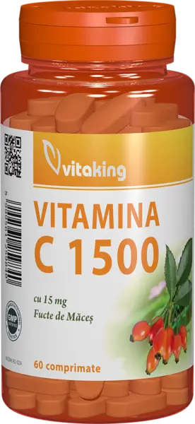 Vitamina C 1500mg cu macese, 60 comprimate, Vitaking