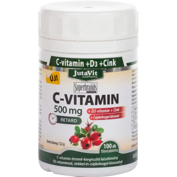 Vitamina C 500mg + Magneziu + D3 + Zinc + Extract de Macese Retard 100tb