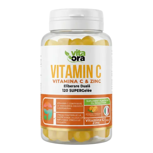 Vitamina C & Zinc pentru adulti, 120 jeleuri, Vita Ora