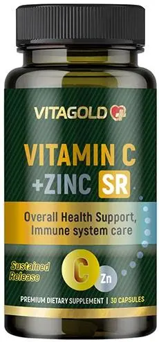 Vitamina C + Zinc SR, 30 capsule, Vitagold