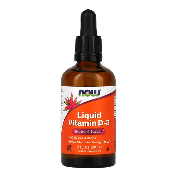 Vitamina D-3 Lichida, 100 IU/picatura, 59 ml, Now Foods