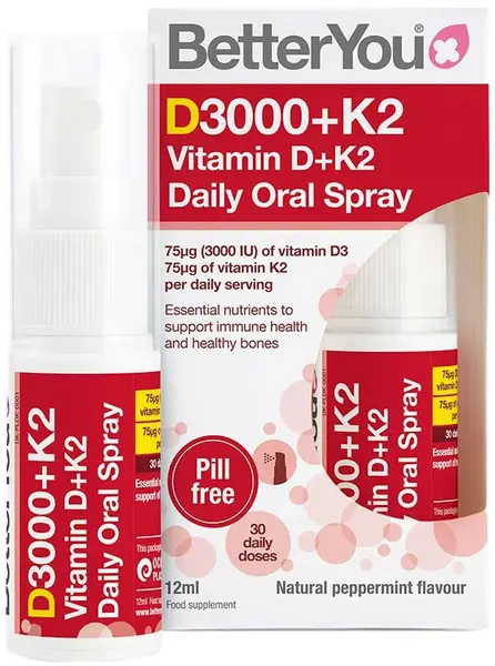 Vitamina D + K2 Spray oral, 12 ml, 30 doze zilnice, Better You