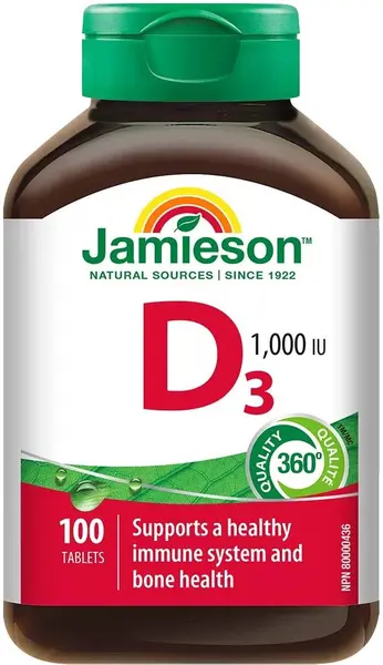 Vitamina D3, 1000 IU, 100 tablete, Jamieson
