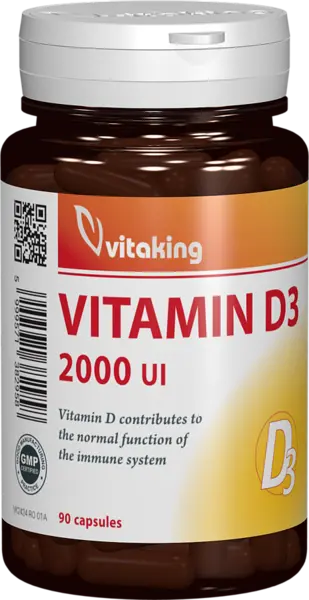 Vitamina D3 2000UI, 90 capsule, Vitaking