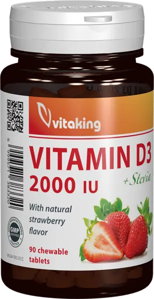 Vitamina D3 2000UI, 90 comprimate masticabile, Vitaking